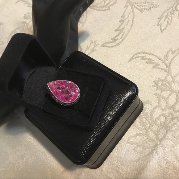 🌹Host Pick🌹-Sterling Silver Pink Tourmaline large stone ring/size 8/NWOT - Picture 2 of 10
